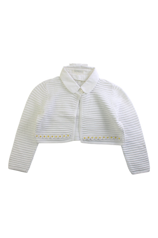 A White Cardigans from Bonpoint in size 6T for girl. (Front View)