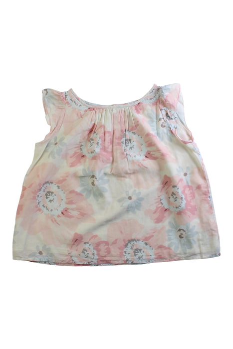 A Pink Sleeveless Tops from Bonpoint in size 6T for girl. (Front View)