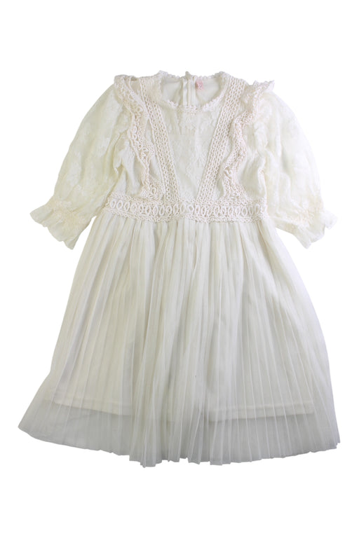 A White Long Sleeve Dresses from Puella Flo in size 9Y for girl. (Front View)
