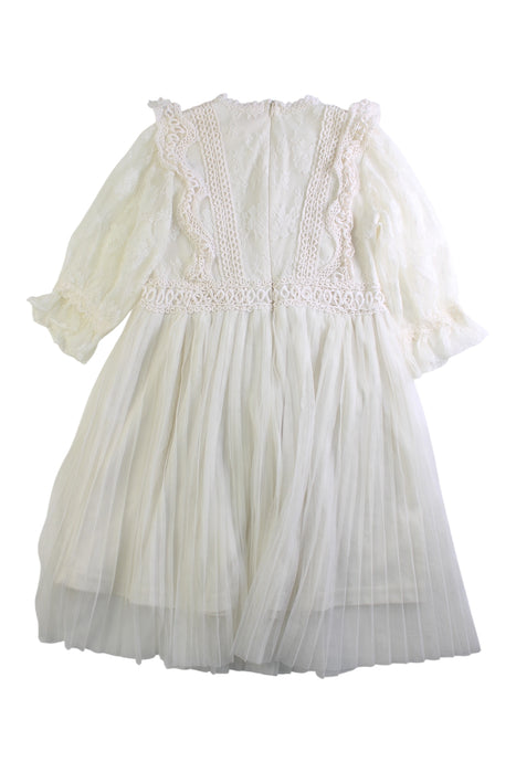A White Long Sleeve Dresses from Puella Flo in size 9Y for girl. (Back View)