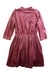 A Burgundy Long Sleeve Dresses from Velveteen in size 8Y for girl. (Back View)