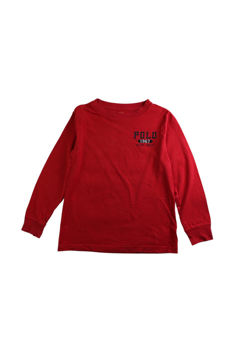A Red Long Sleeve T Shirts from Polo Ralph Lauren in size 6T for boy. (Front View)