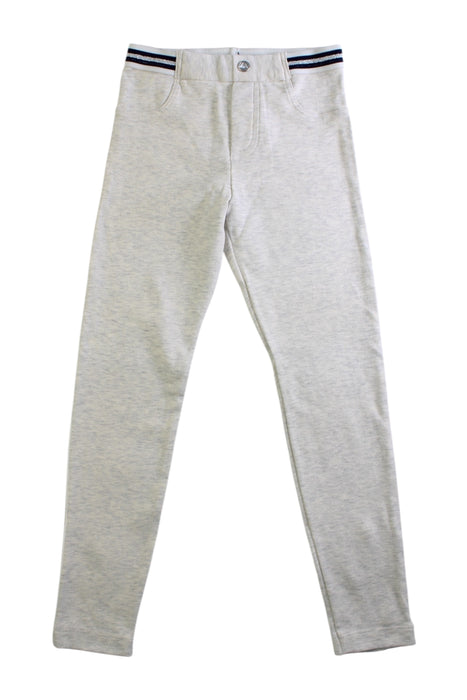 A Grey Casual Pants from Petit Bateau in size 6T for girl. (Front View)