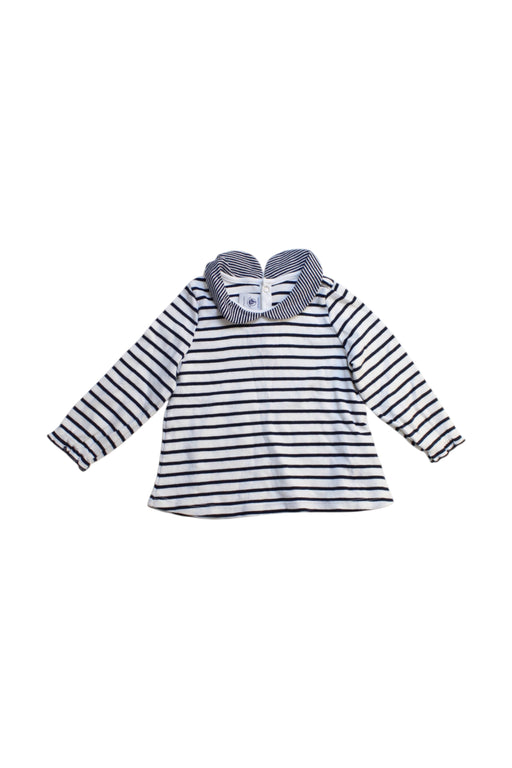 A Navy Long Sleeve Tops from Petit Bateau in size 6-12M for girl. (Front View)