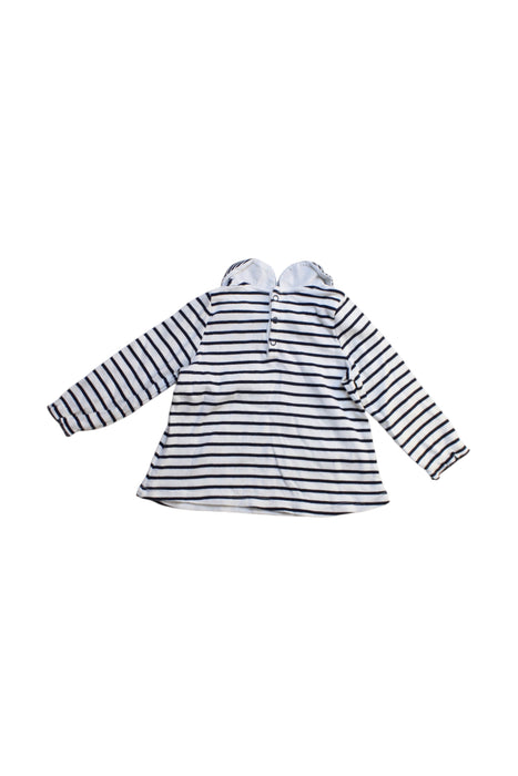 A Navy Long Sleeve Tops from Petit Bateau in size 6-12M for girl. (Back View)