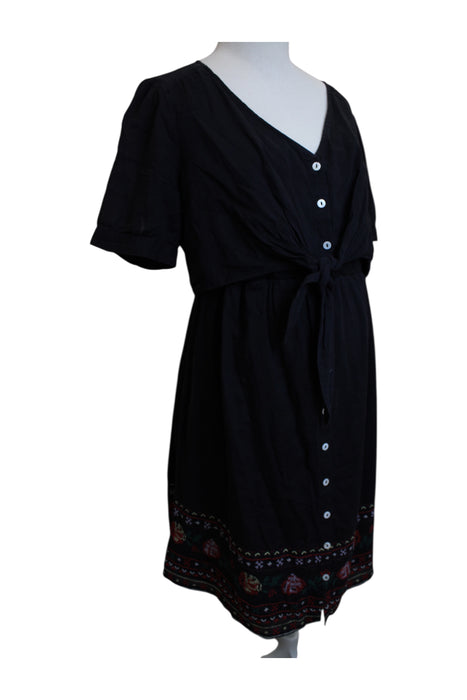 A Black Short Sleeve Dresses from Seraphine in size Maternity-M for maternity. (Front View)