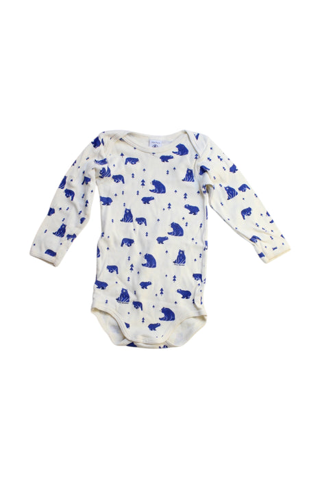 A White Long Sleeve Bodysuits from Petit Bateau in size 6-12M for neutral. (Front View)