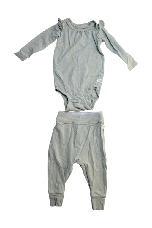 A Green Pants Sets from Lou Lou Lollipop in size 0-3M for girl. (Front View)