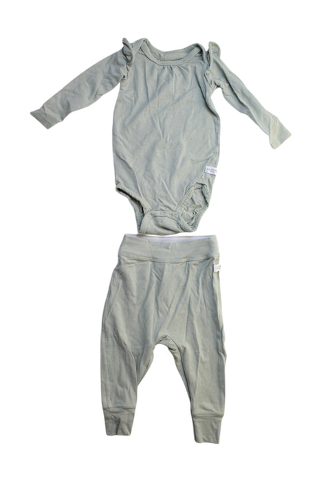 A Green Pants Sets from Lou Lou Lollipop in size 0-3M for girl. (Front View)