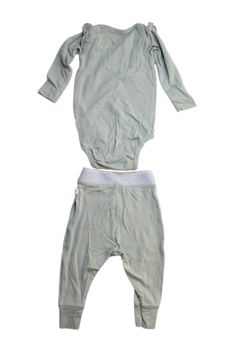 A Green Pants Sets from Lou Lou Lollipop in size 0-3M for girl. (Back View)