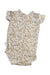 A Beige Short Sleeve Bodysuits from Quincy Mae in size 3-6M for girl. (Back View)