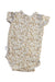 A Beige Short Sleeve Bodysuits from Quincy Mae in size 3-6M for girl. (Back View)