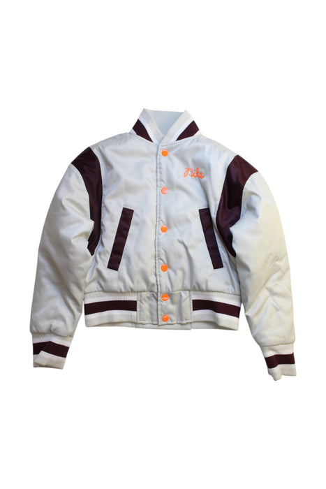 A White Puffer/Quilted Jackets from Nike in size 8Y for boy. (Front View)