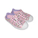 A Pink Aqua Shoes from Skechers in size 5T for girl. (Front View)