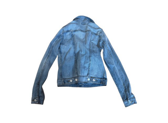 A Blue Lightweight Jackets from Levi's in size 12Y for girl. (Back View)