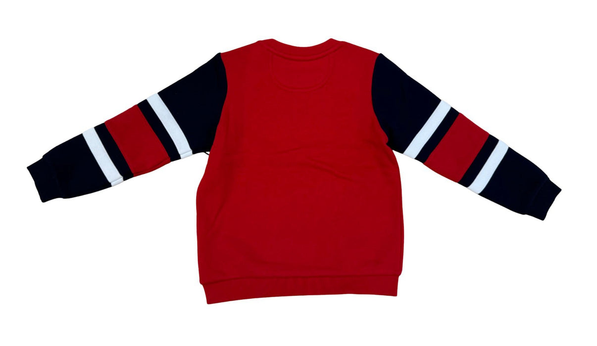 A Red Crewneck Sweatshirts from Lacoste in size 6T for boy. (Back View)