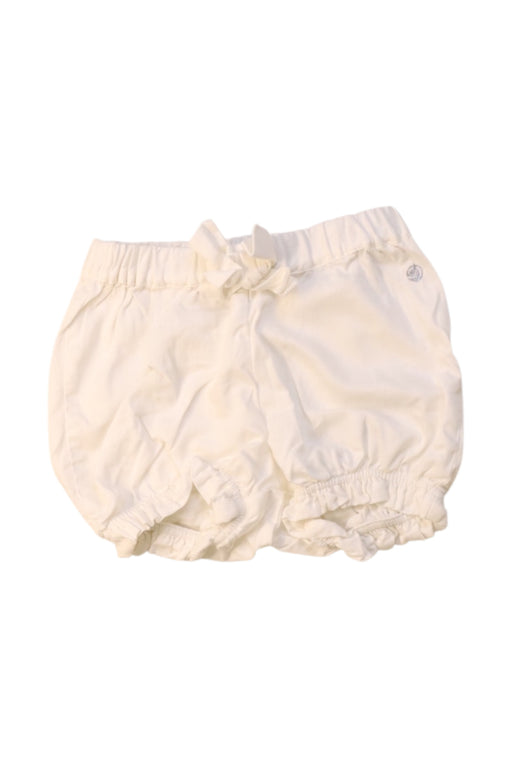 A White Bloomers from Petit Bateau in size 6-12M for girl. (Front View)