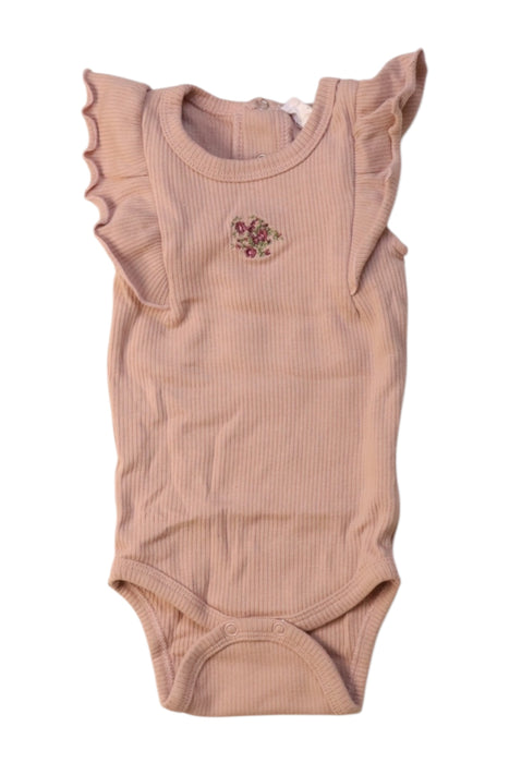 A Peach Sleeveless Bodysuits from Jamie Kay in size 3-6M for girl. (Front View)