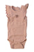 A Peach Sleeveless Bodysuits from Jamie Kay in size 3-6M for girl. (Front View)