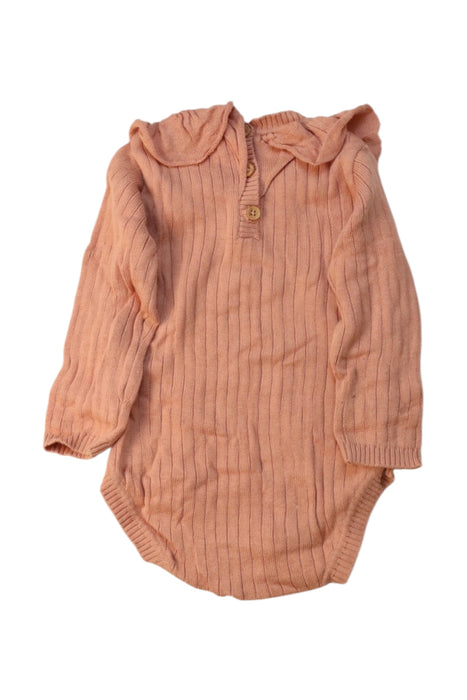 A Peach Long Sleeve Bodysuits from Wilson & Frenchy in size 6-12M for girl. (Back View)
