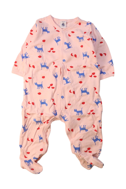 A Pink Onesies from Petit Bateau in size 6-12M for neutral. (Front View)