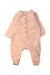 A Peach Long Sleeve Rompers from Wilson & Frenchy in size 3-6M for neutral. (Front View)