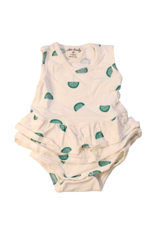 A White Sleeveless Rompers from Wilson & Frenchy in size 0-3M for girl. (Front View)