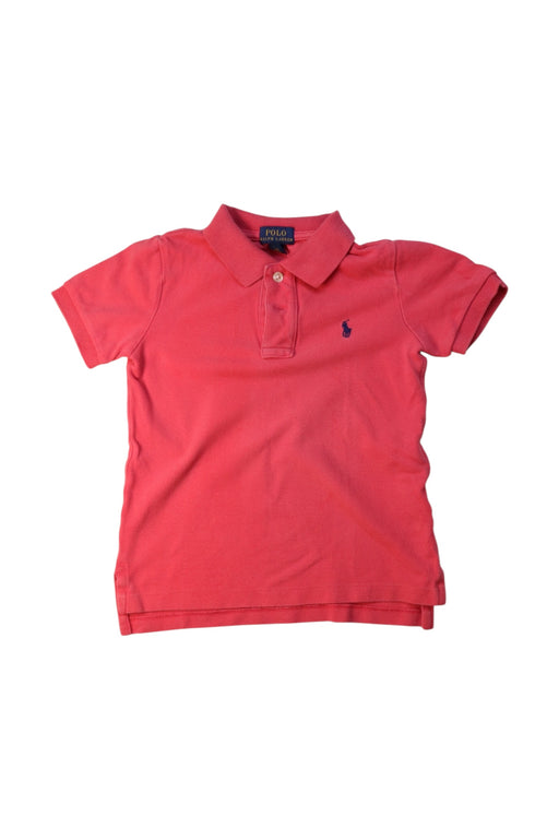 A Pink Short Sleeve Polos from Polo Ralph Lauren in size 4T for boy. (Front View)