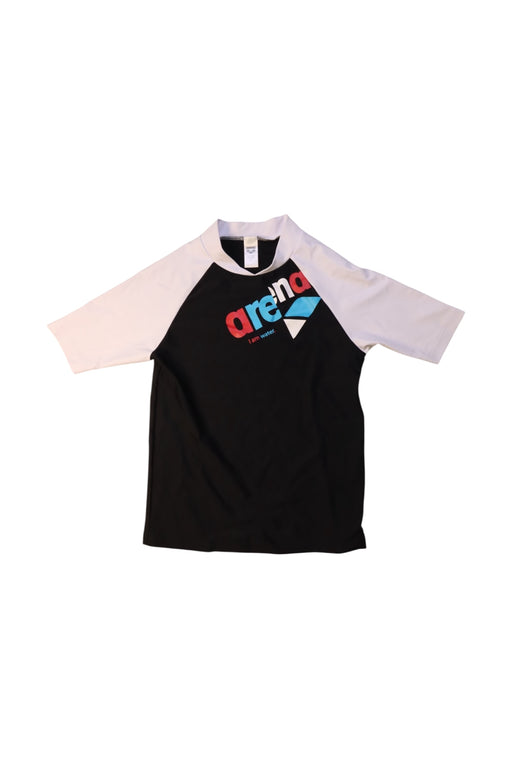 A Black Rash Guards from Arena in size 7Y for boy. (Front View)