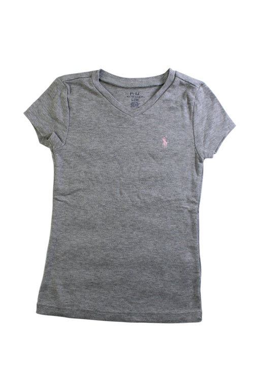 A Grey Short Sleeve T Shirts from Polo Ralph Lauren in size 5T for girl. (Front View)