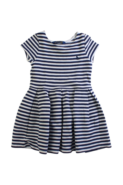 A Navy Short Sleeve Dresses from Polo Ralph Lauren in size 4T for girl. (Front View)