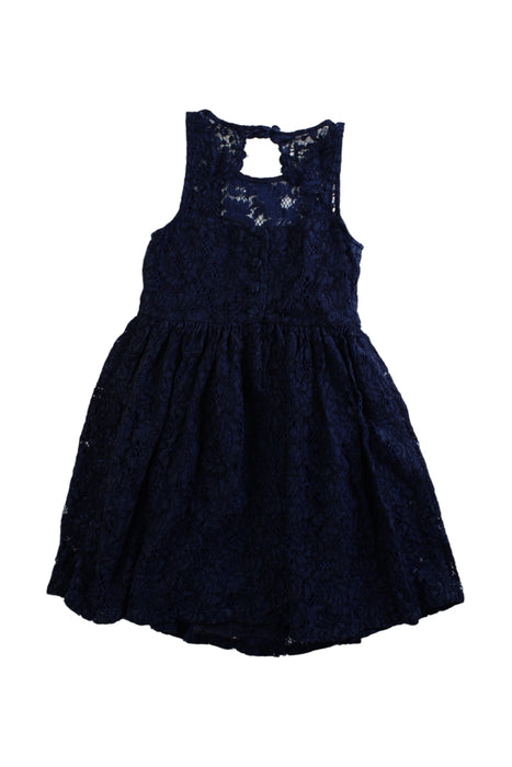 A Navy Sleeveless Dresses from Polo Ralph Lauren in size 5T for girl. (Back View)