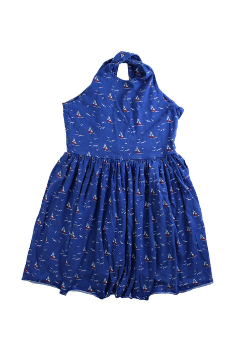 A Blue Sleeveless Dresses from Polo Ralph Lauren in size 6T for girl. (Front View)