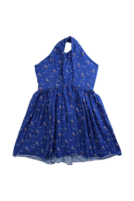 A Blue Sleeveless Dresses from Polo Ralph Lauren in size 6T for girl. (Back View)