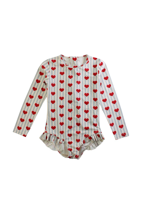 A Red Rash Guards from Konges Sløjd in size 4T for girl. (Front View)