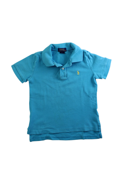 A Blue Short Sleeve Polos from Polo Ralph Lauren in size 4T for boy. (Front View)