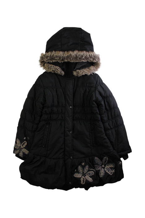 A Black Puffer/Quilted Coats & Outerwear from Catimini in size 6T for girl. (Front View)