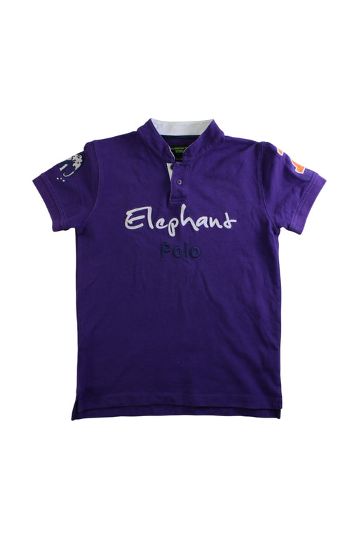 A Purple Short Sleeve Polos from Shanghai Tang in size 8Y for boy. (Front View)