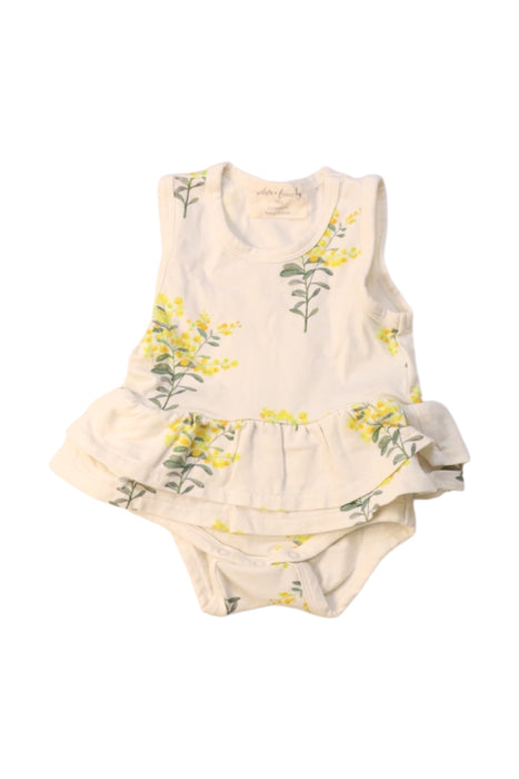 A White Sleeveless Bodysuits from Wilson & Frenchy in size 0-3M for girl. (Front View)