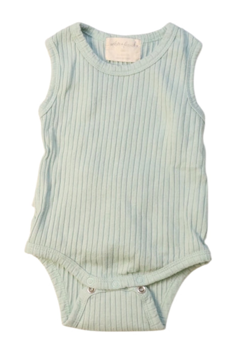 A Green Sleeveless Bodysuits from Wilson & Frenchy in size 0-3M for girl. (Front View)
