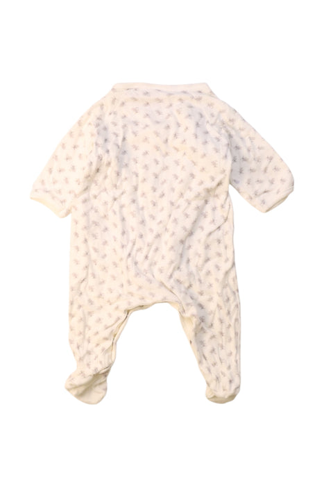 A White Onesies from Petit Bateau in size 0-3M for girl. (Back View)