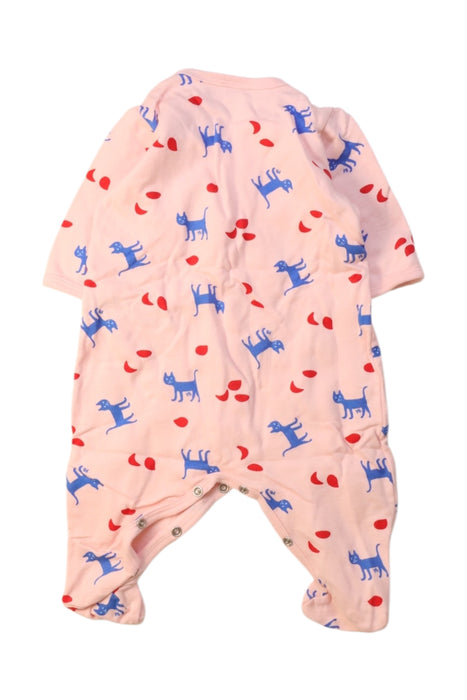 A Pink Long Sleeve Rompers from Petit Bateau in size 0-3M for girl. (Back View)