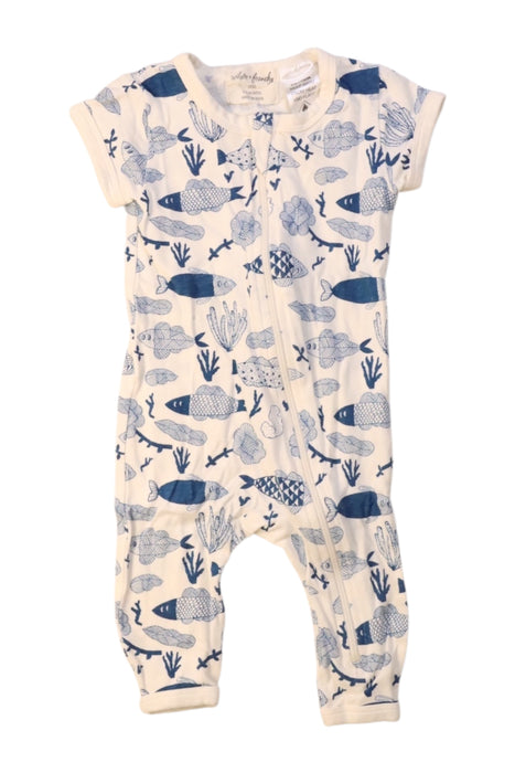 A Blue Short Sleeve Rompers from Wilson & Frenchy in size 0-3M for neutral. (Front View)