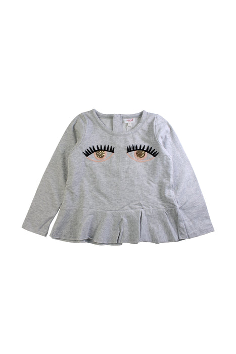 A Grey Long Sleeve Tops from Seed in size 6T for girl. (Front View)
