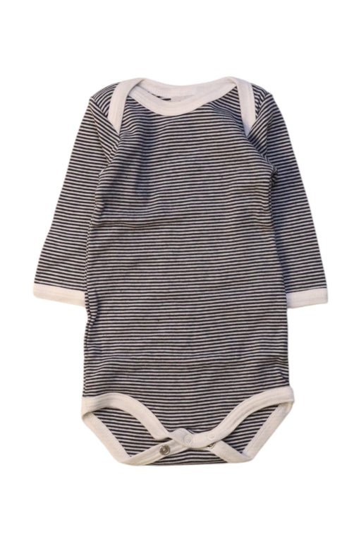 A Navy Long Sleeve Bodysuits from Petit Bateau in size 0-3M for boy. (Front View)