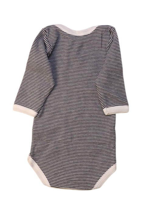 A Navy Long Sleeve Bodysuits from Petit Bateau in size 0-3M for boy. (Back View)