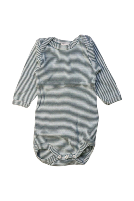 A Blue Long Sleeve Bodysuits from Petit Bateau in size 0-3M for neutral. (Front View)