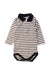 A Navy Long Sleeve Bodysuits from Petit Bateau in size 0-3M for boy. (Front View)