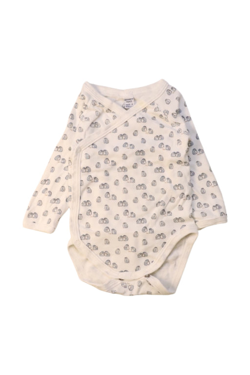 A White Long Sleeve Bodysuits from Petit Bateau in size 0-3M for neutral. (Front View)