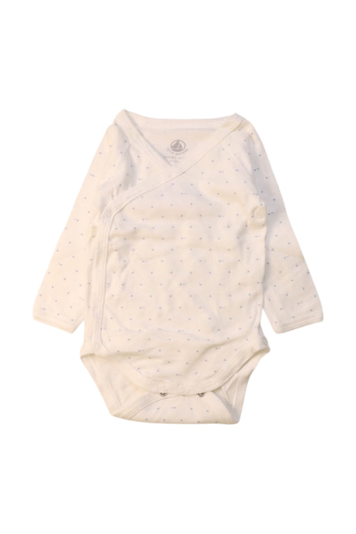 A White Long Sleeve Bodysuits from Petit Bateau in size 0-3M for neutral. (Front View)